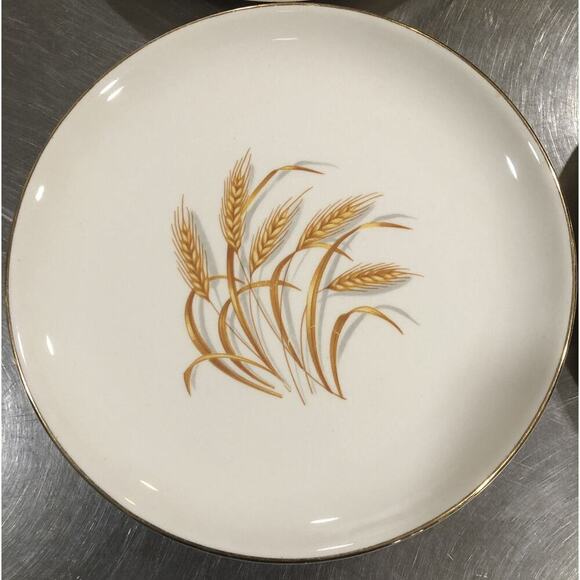 Lot Of 4 Golden Wheat, Bread or Salad Plate 22K Gold Vintage Made In USA - Picture 4 of 6